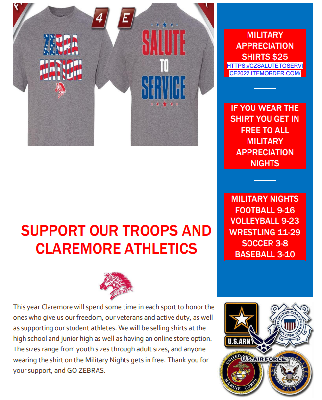 Military Appreciation Night Shirts Get You in Free