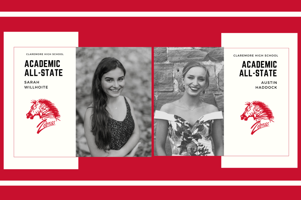 Haddock, Willhoite named the 44th and 45th Academic All-State recipients from Claremore