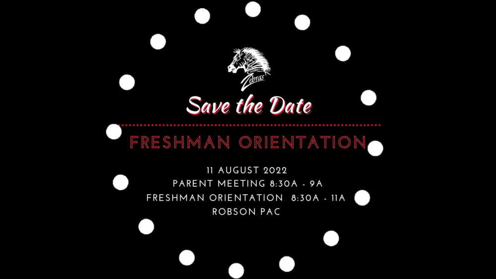 Freshman Orientation Scheduled