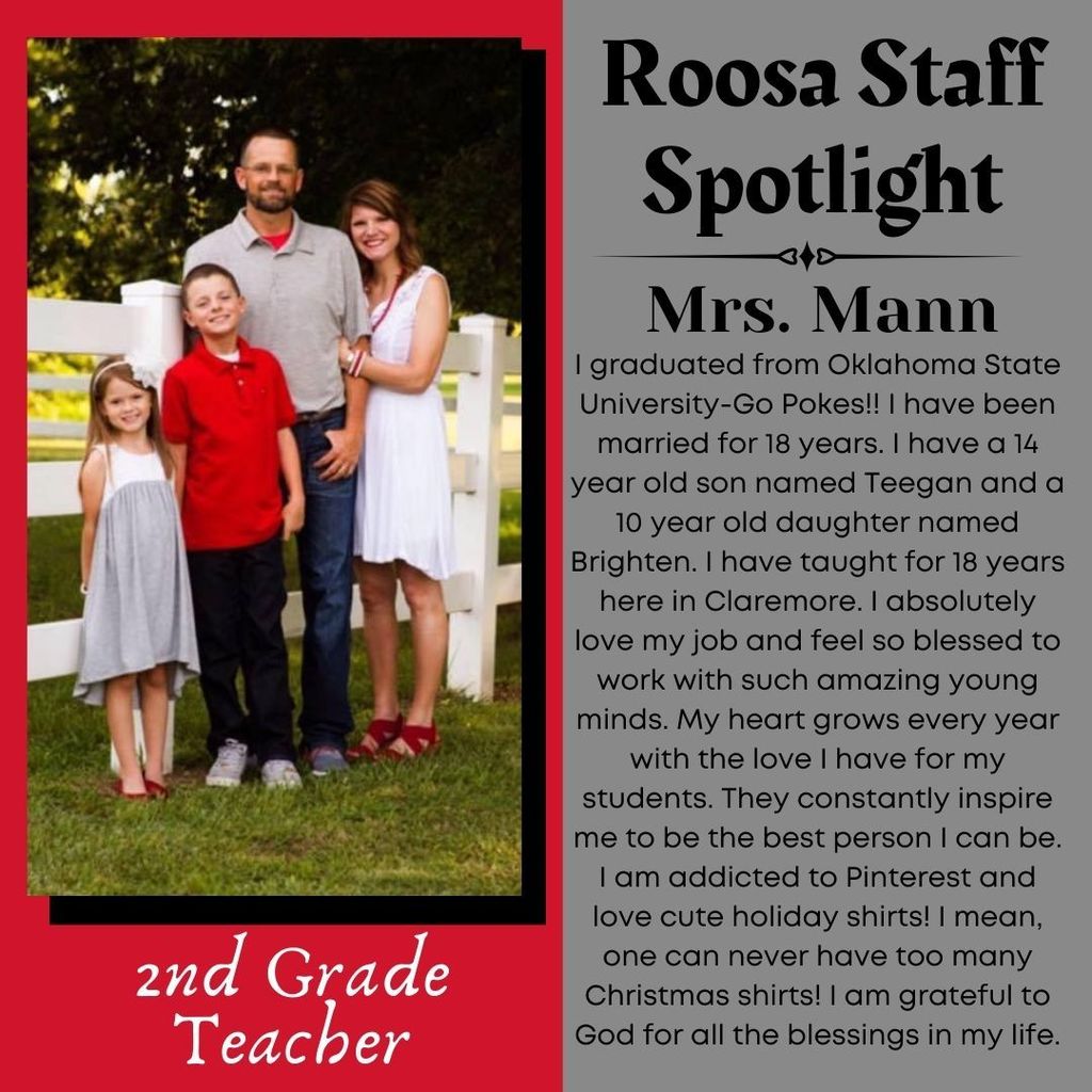 Mrs. Mann Roosa Staff Spotlight
