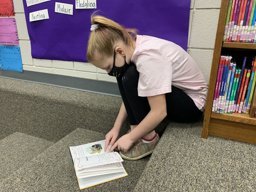 In celebration of Read Across America Week, our librarian Mrs. Troyer is hosting DEAR time in her library for 2nd-5th grade students. DEAR stands for Drop Everything And Read. Here, several 5th graders "stretched out" in the library and spent time reading their library books. #CPSZEBRAPRIDE