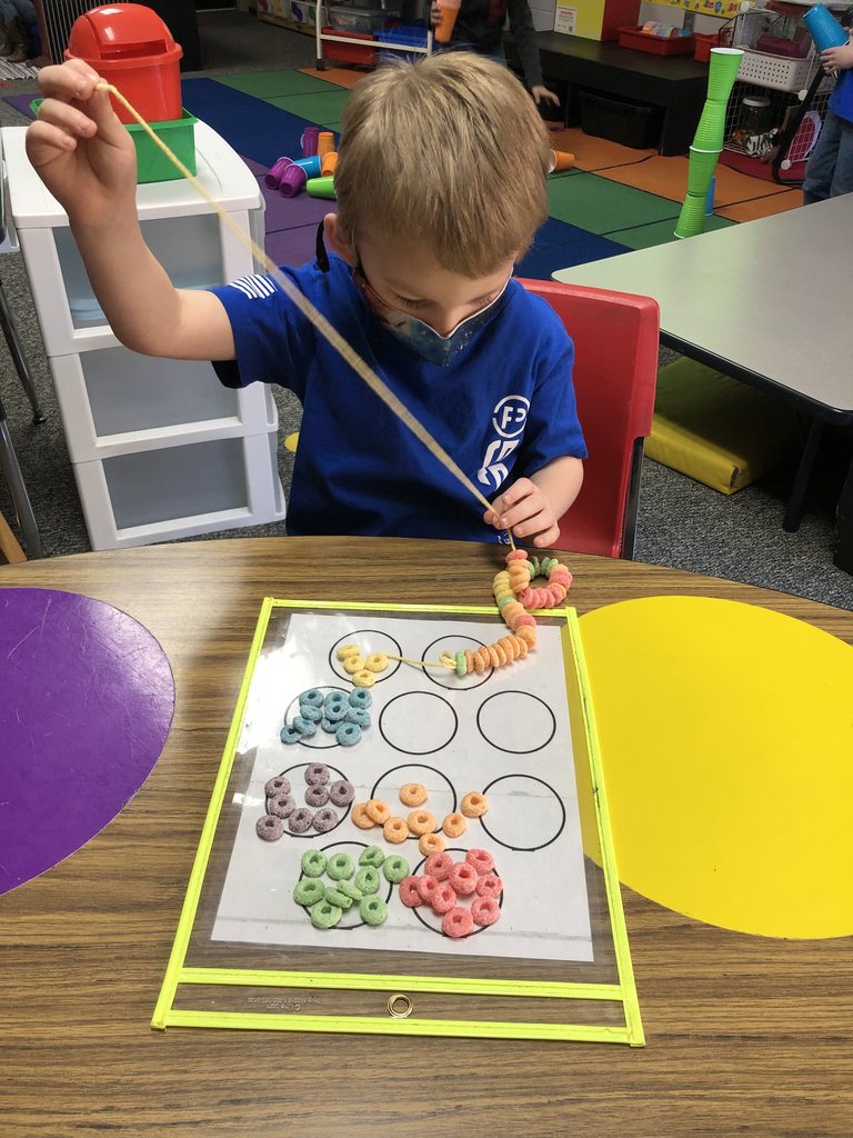 We can not believe its been over a month since our 100th day of school! Pre-K students were able to do several fun activities for their 100th day! One of those activities was sorting. Students sorted cereal by color and then threaded them on a string! #CPSZEBRAPRIDE