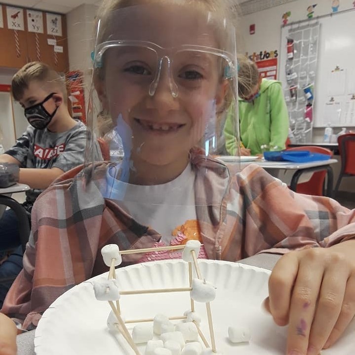 Today we took our knowledge about 3D shapes and built cubes out of toothpicks and marshmallows!