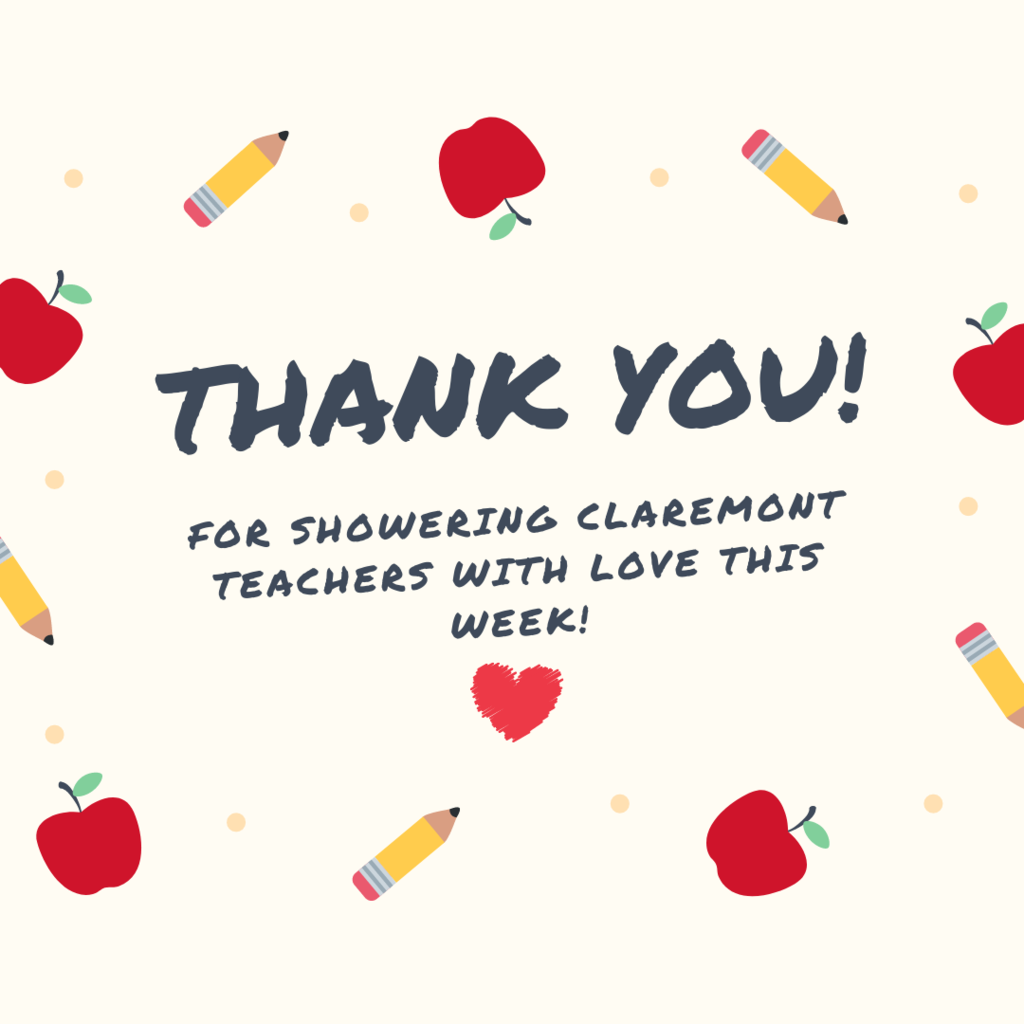π§‘π§‘π§‘π§‘ Thank you to our parents and community for showering Claremont teachers with love this week! We are thankful for how you come alongside us as we work to provide enriching and meaningful education our future generation! #CPSZEBRAPRIDE