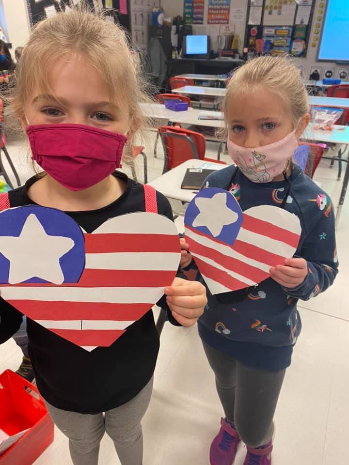 Lewis' Little Learners sent patriotic hearts to our local Blue Star Mothers to send in their boxes to the troops. What a sweet surprise when they received a certificate of appreciation! #CPSZEBRAPRIDE