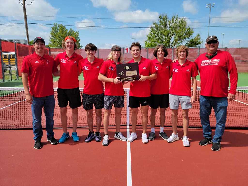 Work hard and serve the talent. That is exactly what CHS Boys Tennis did at the Regional Tournament earning them the Regional Championship and a trip to State. 🎾1 Singles Preston Peck - 3rd place 🎾2 Singles Tanner Steidely - 1st place 🎾1 Doubles Michael McHugh/Jarred Warren - 1st place 🎾2 Doubles Parker Green/ Beau Parsons - 1st place  All teams qualify for the State Tennis Tournament in OKC this weekend.