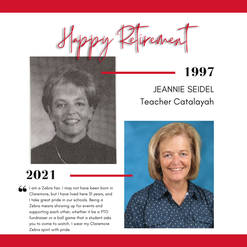 Happy retirement to Jeannie Seidel, PE teacher at Catalayah.  Let's give her a virtual 👏ovation for her years of service in the comments. 