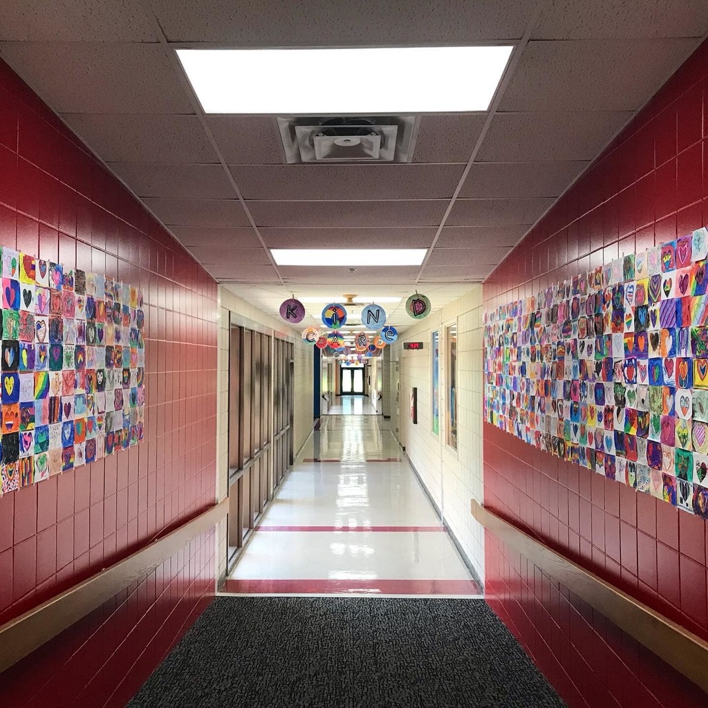 hallway with heart art