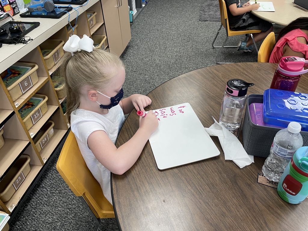 Every student learns best in different ways - some through hearing, some through seeing, some through doing, and many, a combination of the three. Mrs. Peck teaches spelling words to her students and during the lesson, they are able to HEAR, SEE, and WRITE the word, giving each student the ability to learn in the way that works best for them. #CPSZEBRAPRIDE