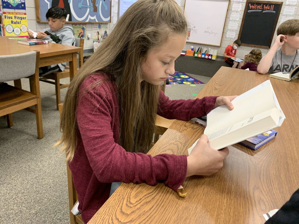 When time allows after check out, students have the opportunity to drop everything and read. Mrs. Troyer, our Library Media Specialist, makes it her goal to help students develop a love for reading, and incorporating this into her class-time is just one of the ways she encourages students to grow to love reading! #CPSZEBRAPRIDE