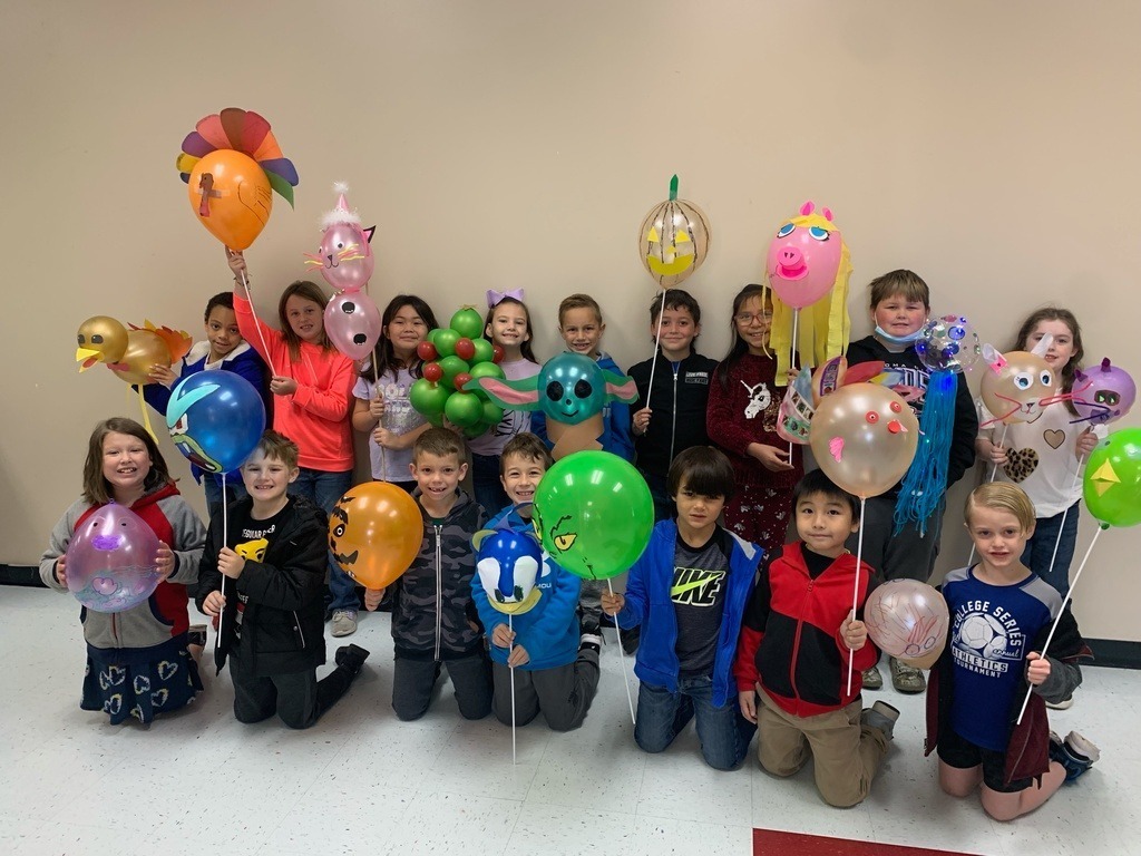 class with balloon characters