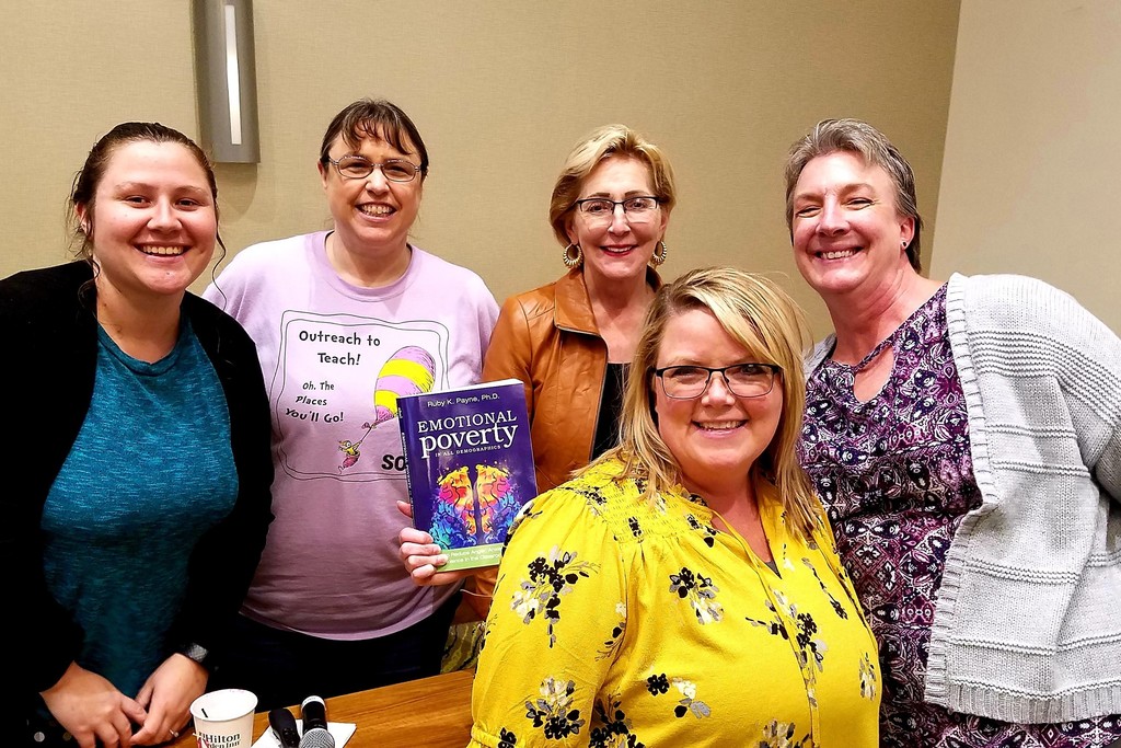 Pictured L - R: Katrina Hilderbrand, Karen Heath, Dr. Ruby Payne, Crystal Galvin, and Karen Olari.