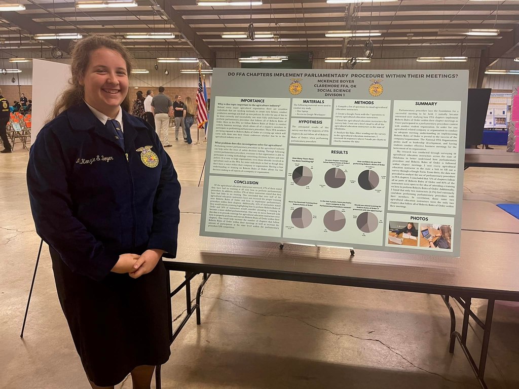 FFA members in front of a project
