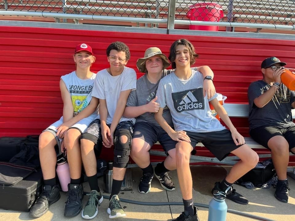Kids sitting on the bench