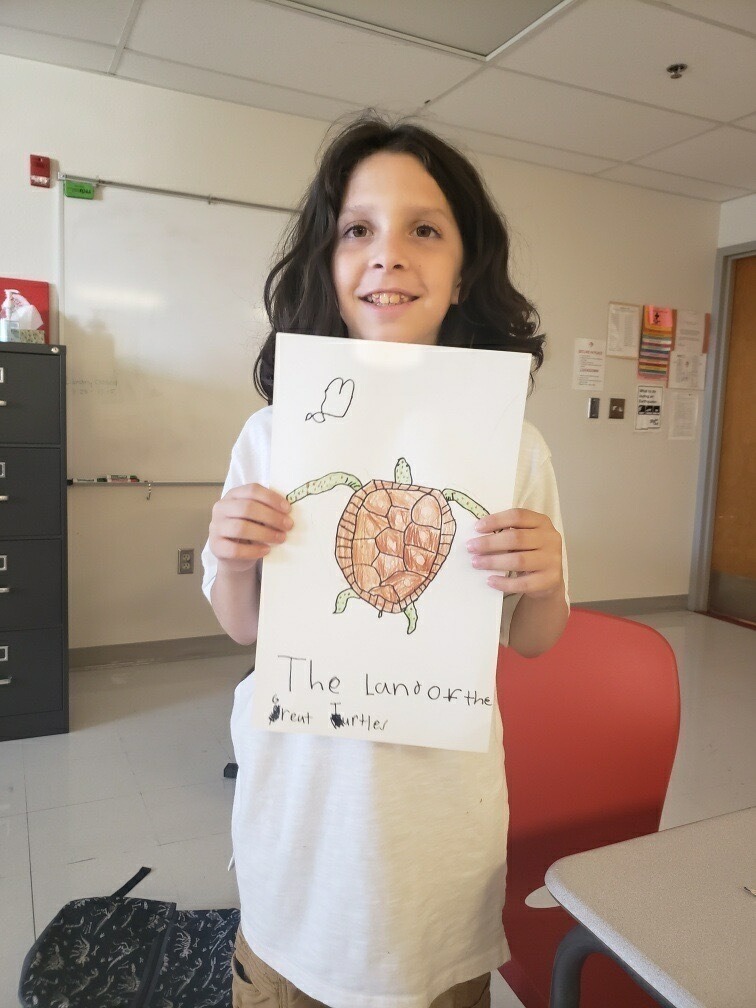 Student draws Native American symbols