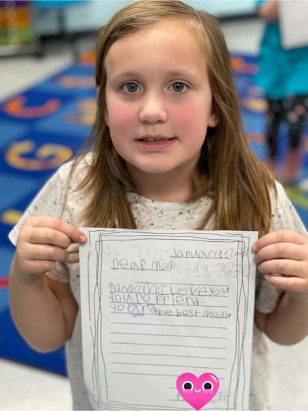 students writing letters