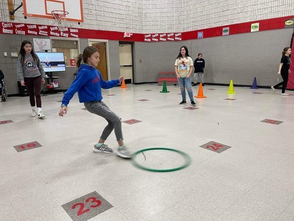 students playing a game in PE 