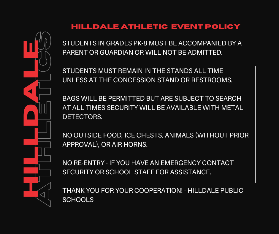 hilldaile athletic policy - words written out in post