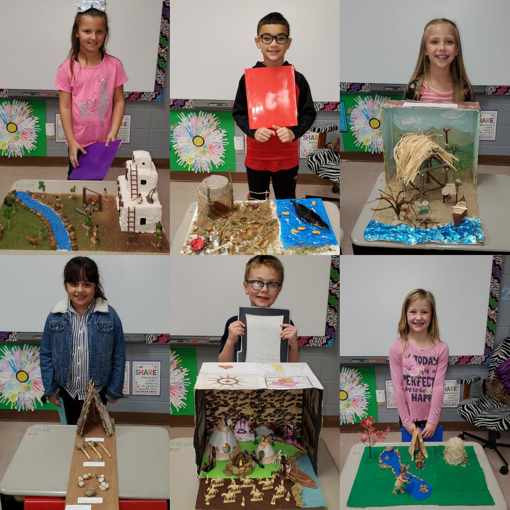 3rd Grade Students Native American Projects