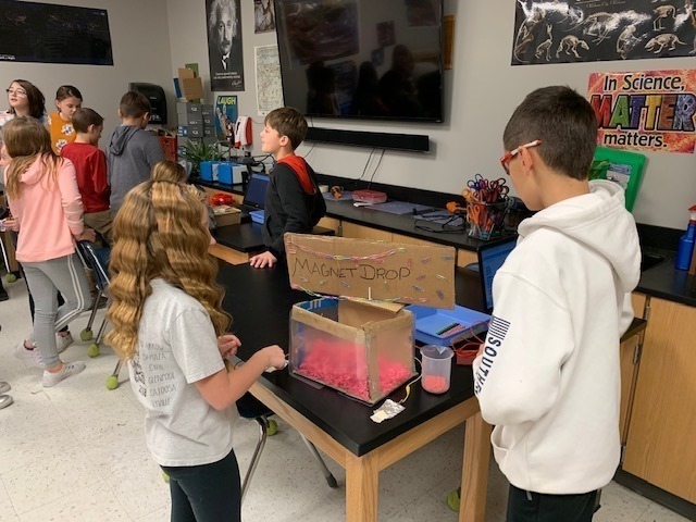 Mrs. Rhan's 6th grade class designed and created Science games and invited Roosa 3rd grade to come play the games. 