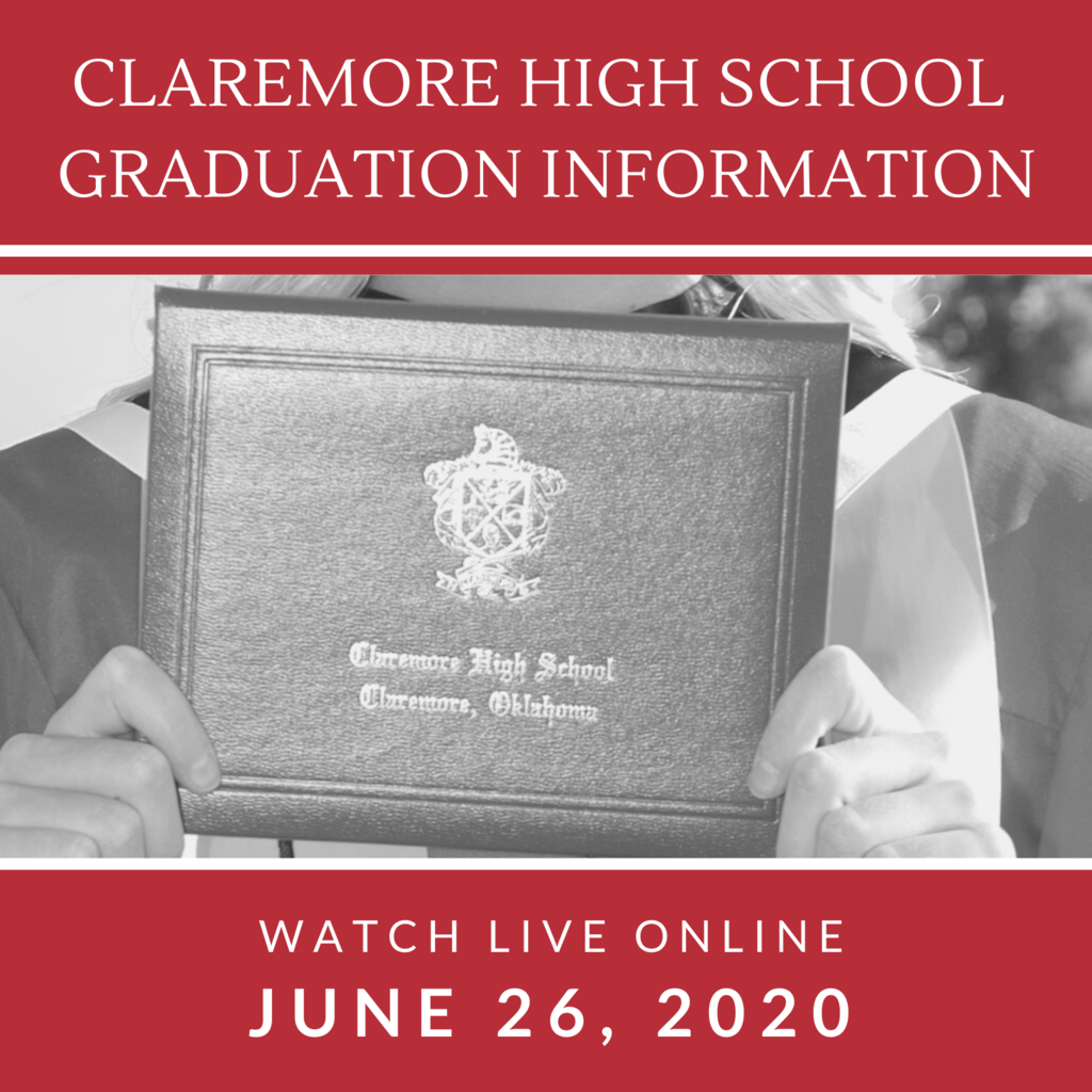 Today is the day we’ve all worked to make happen for such a special senior class. We are SO excited to celebrate and honor you, Class of 2020! You deserve it! 🎓 If you are not attending Commencement, both ceremonies will be live-streamed right our CPS Facebook page & our website. Commencement begins at 8PM.   Facebook:  https://www.facebook.com/ClaremorePublicSchools/ Webpage:  https://www.claremore.k12.ok.us/o/cps/page/graduation-2020--10  #CPSZEBRAPRIDE