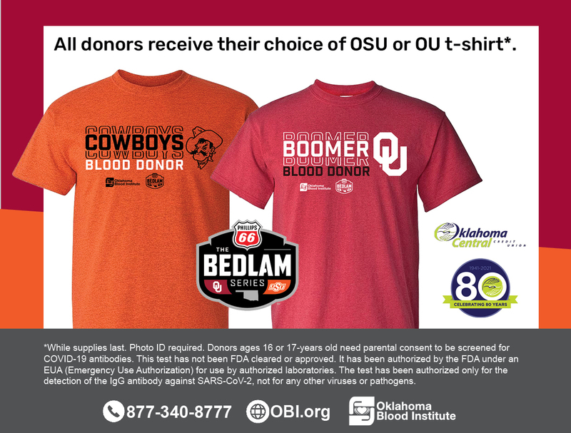 OU/OSU shirts for bedlam blood battle