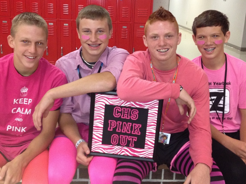 boys in pink for ZUAC Pink Out Week