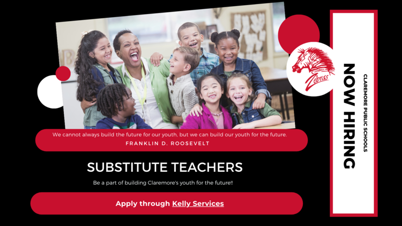 Now Hiring Substitute Teachers Claremore Public Schools   Content  NOW HIRING  Substitute Teacher  3  