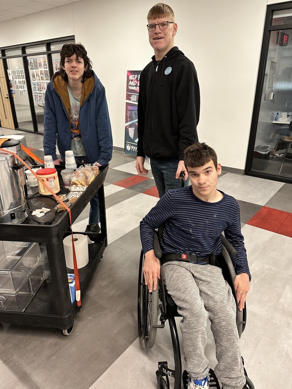 students with cart